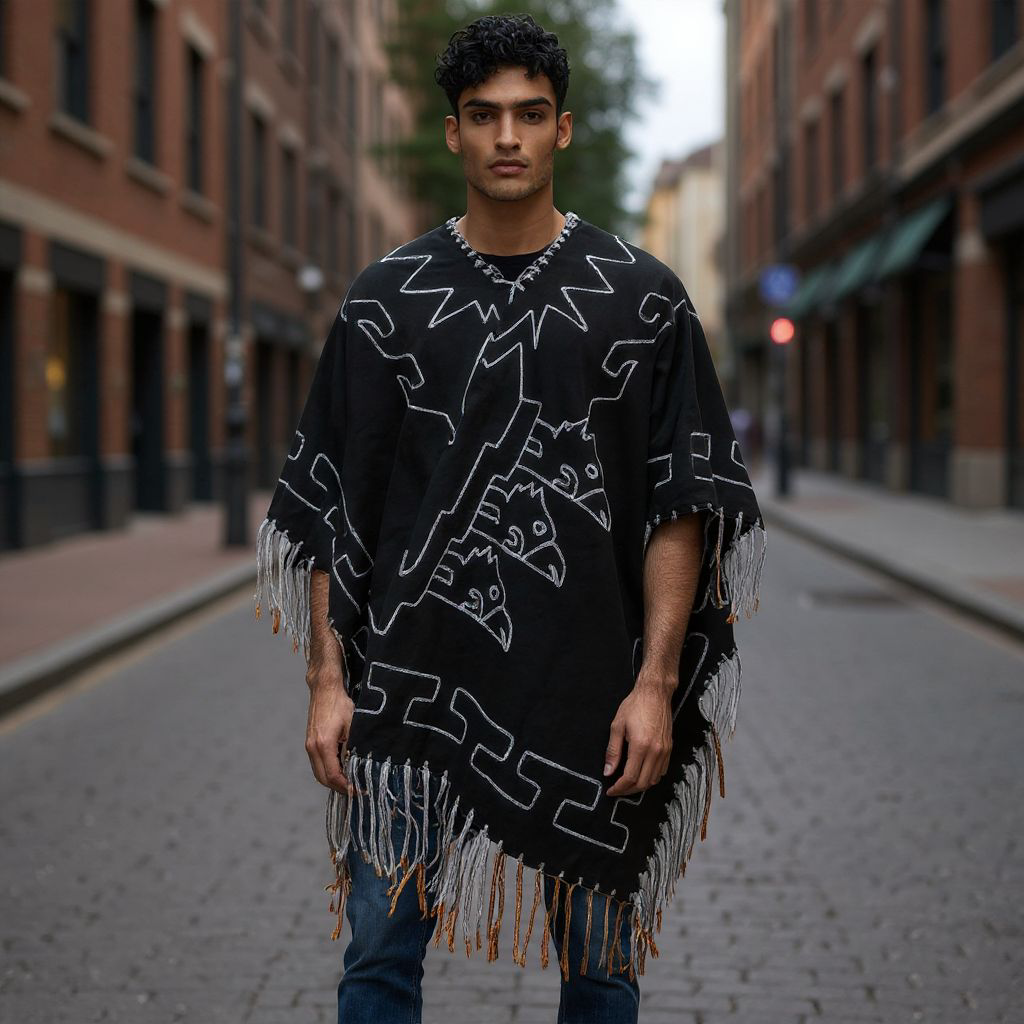 Poncho negro Kjarkas (replica oficial)