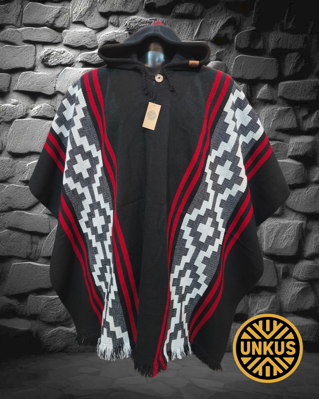 Poncho Kurü Lig - Colección mapuche