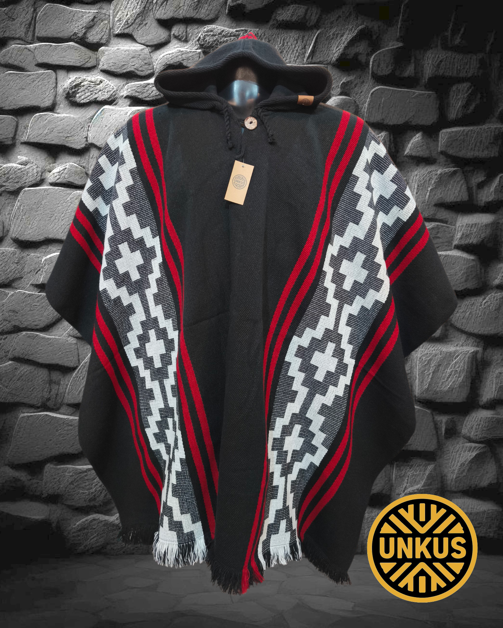 Poncho Kurü Lig - Colección mapuche
