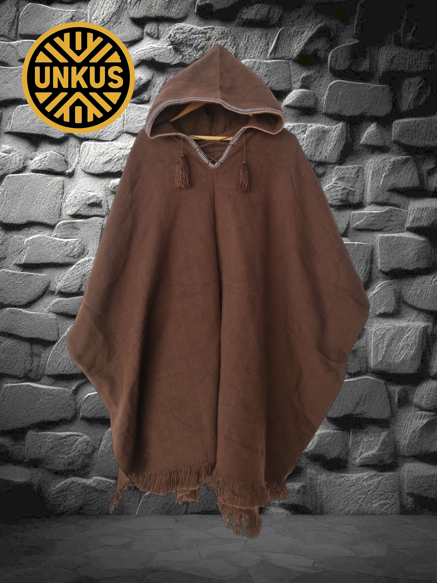 Poncho full marrón alpaca