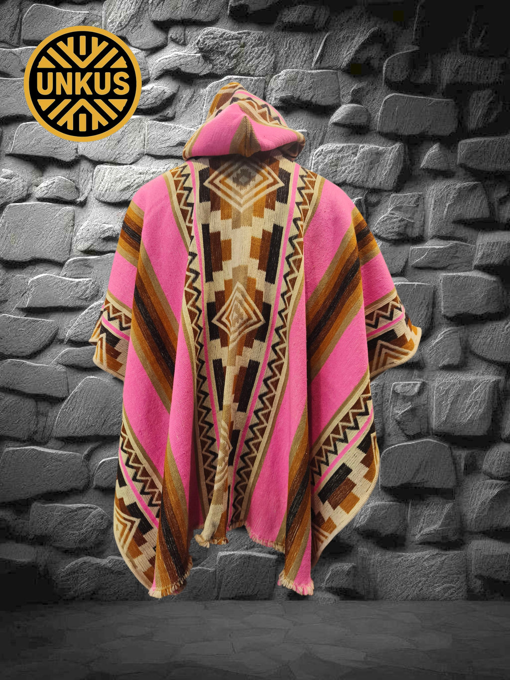 Poncho premium KARIB (rosa) con capucha