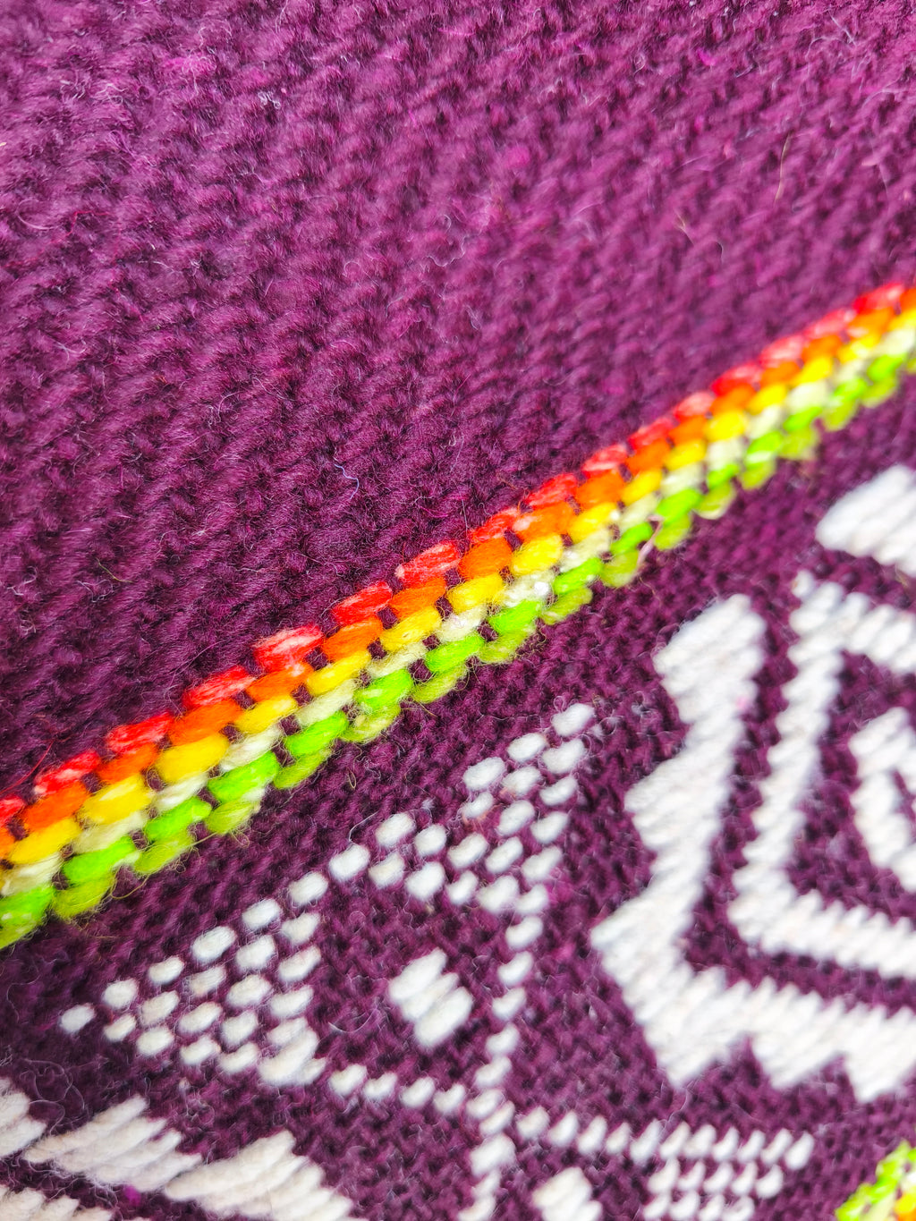 Ruana fucsia 100% lana natural