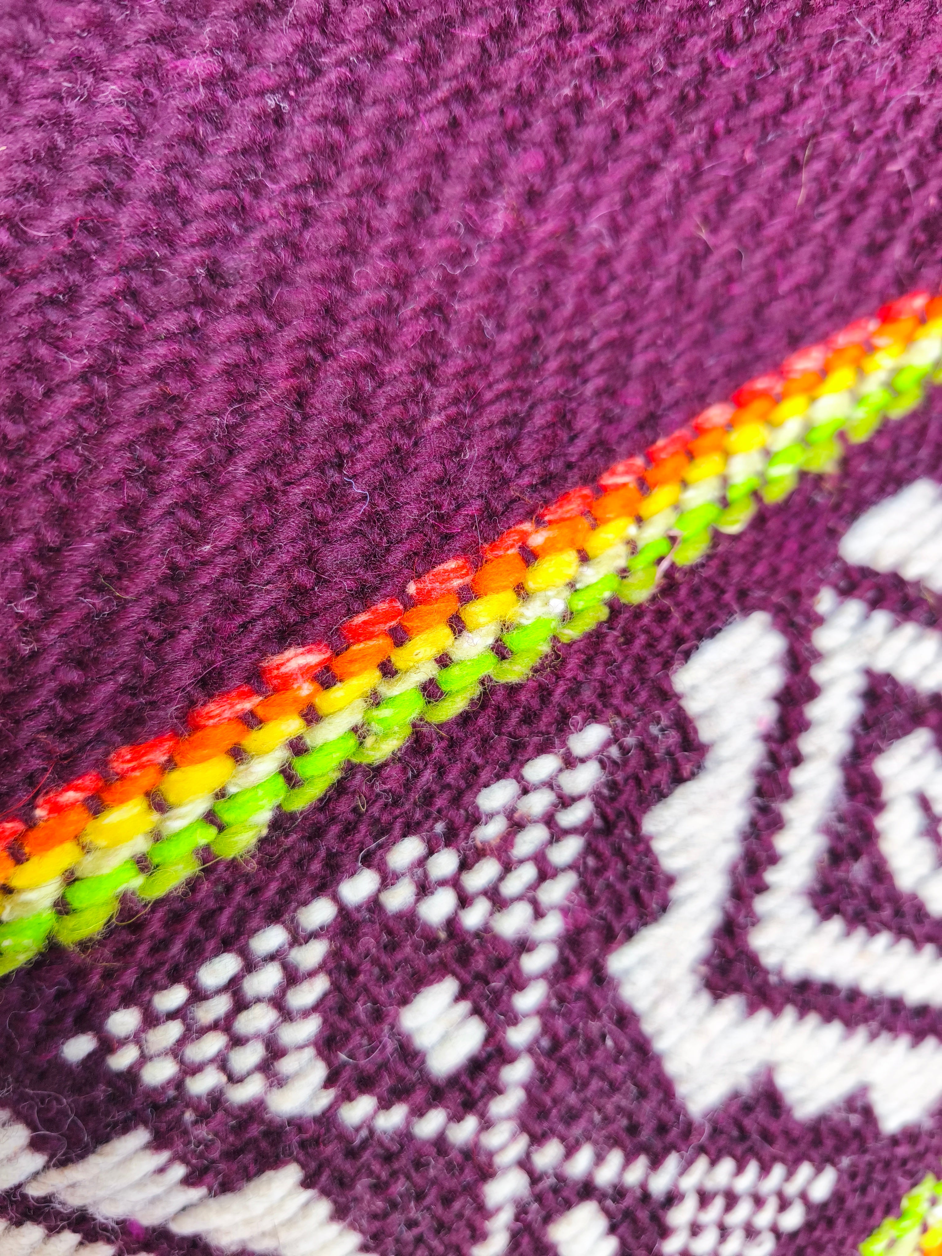 Ruana fucsia 100% lana natural