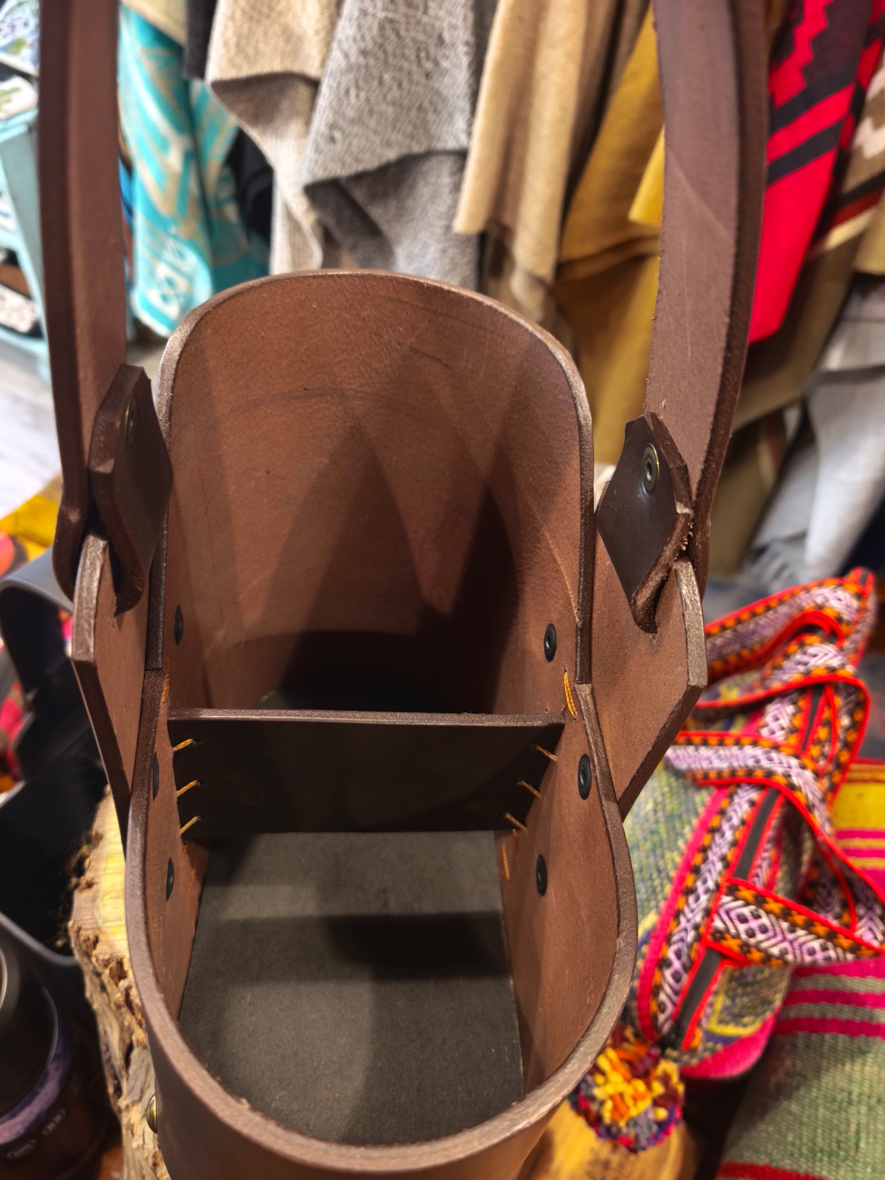 Canasta matera mini travel 100% cuero crupon.