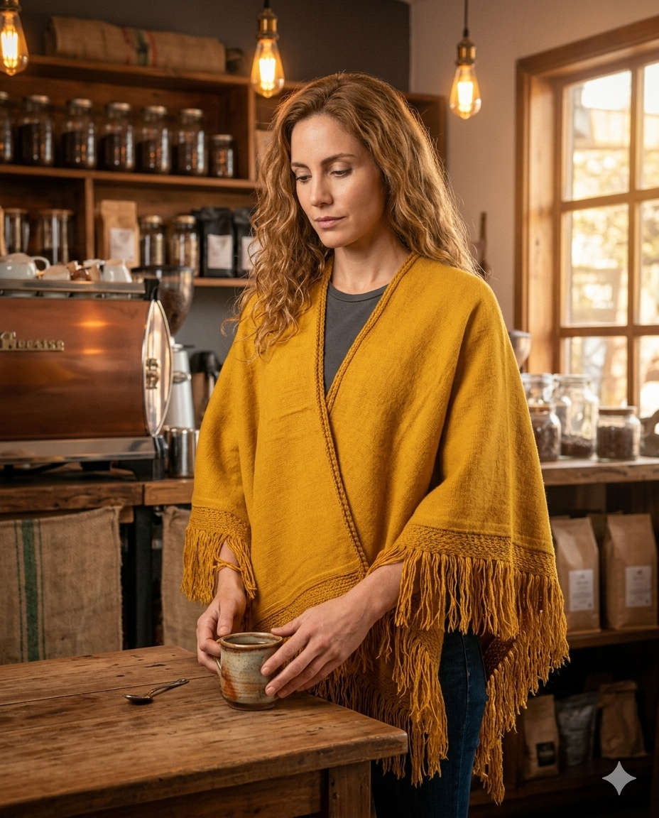 Ruana Cumbres - Amarillo Ocre