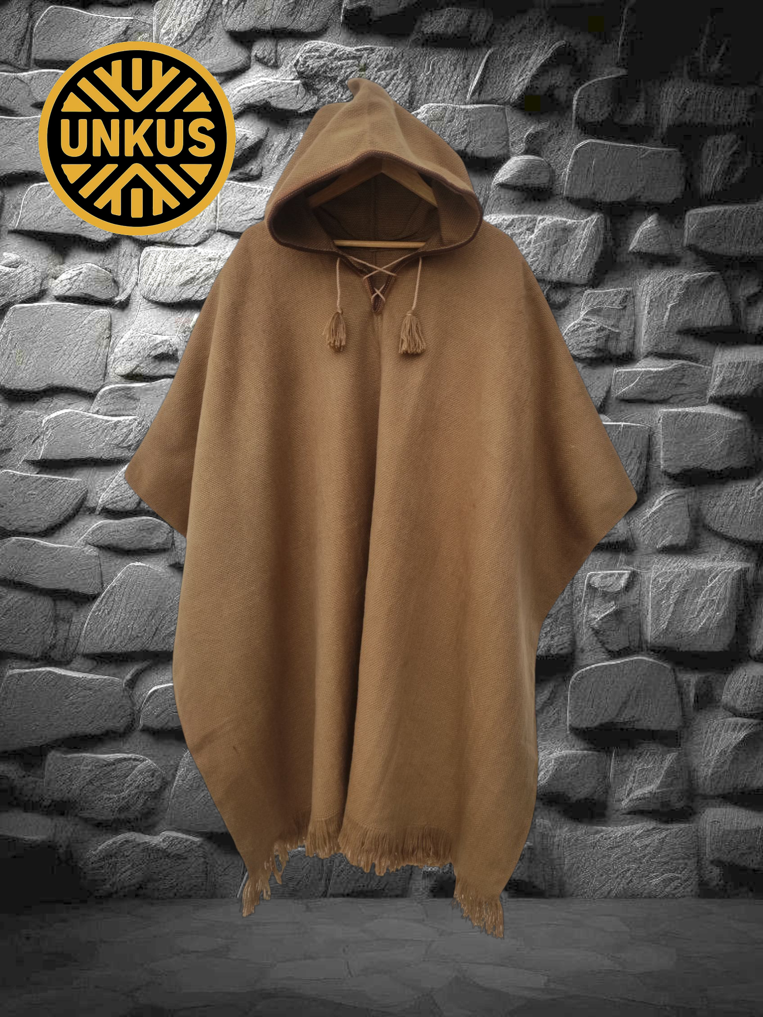 Poncho full camel alpaca