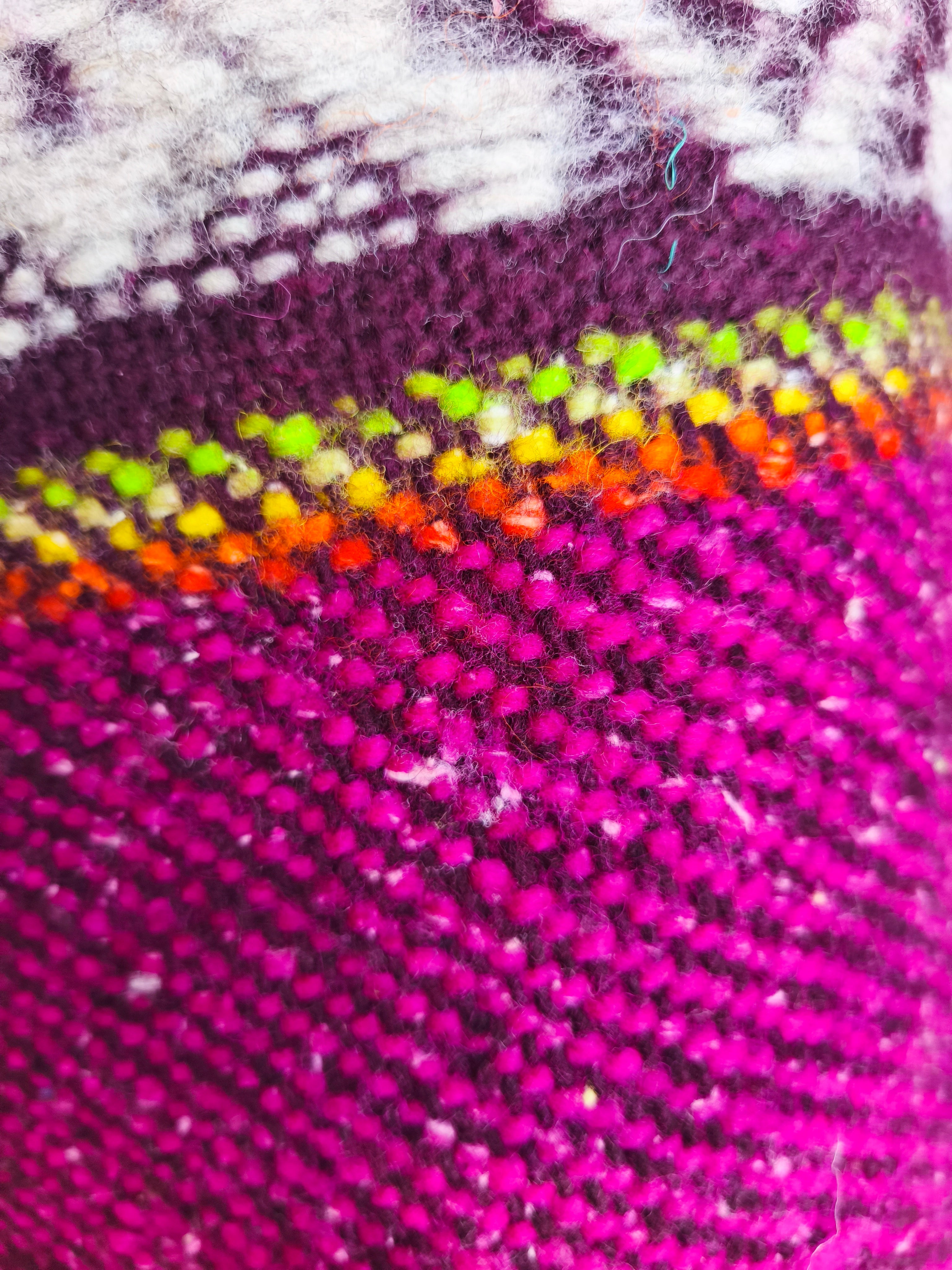 Ruana fucsia 100% lana natural