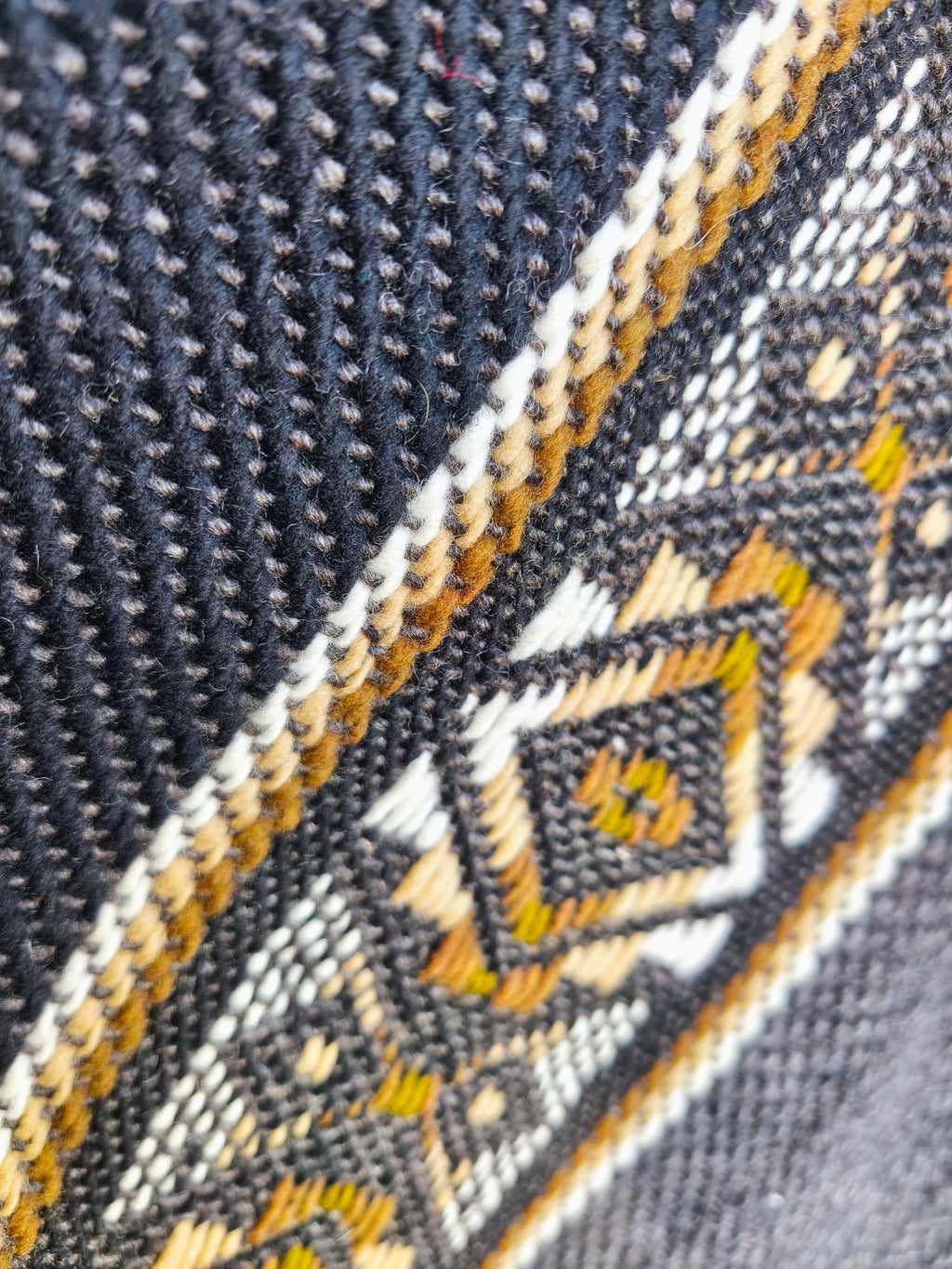 Ruana Gris oscuro 100% lana natural