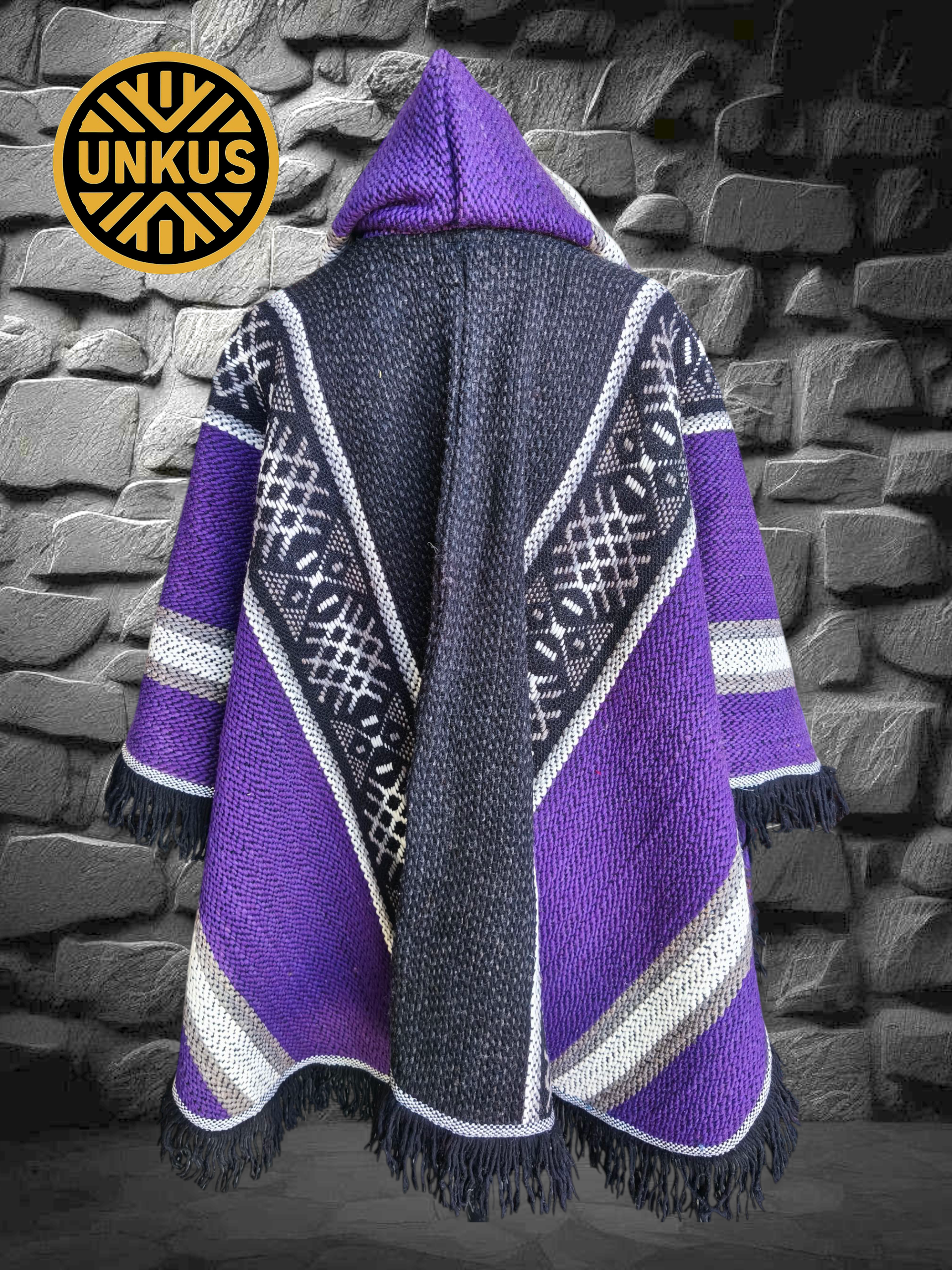 Ruana púrpura 100% lana natural