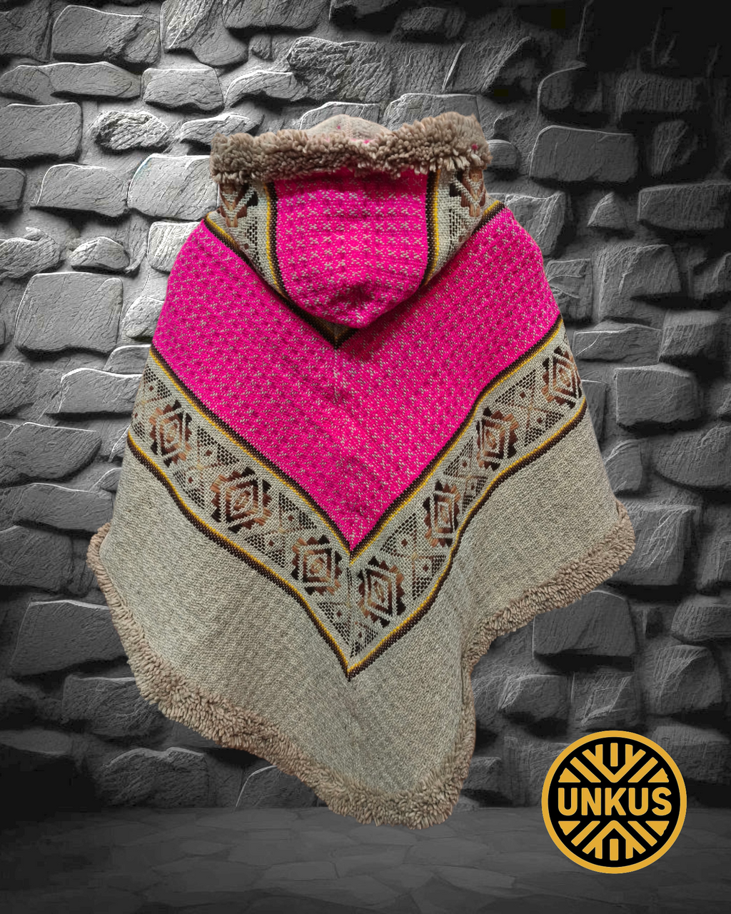 Poncho tres puntas - WARMI fucsia