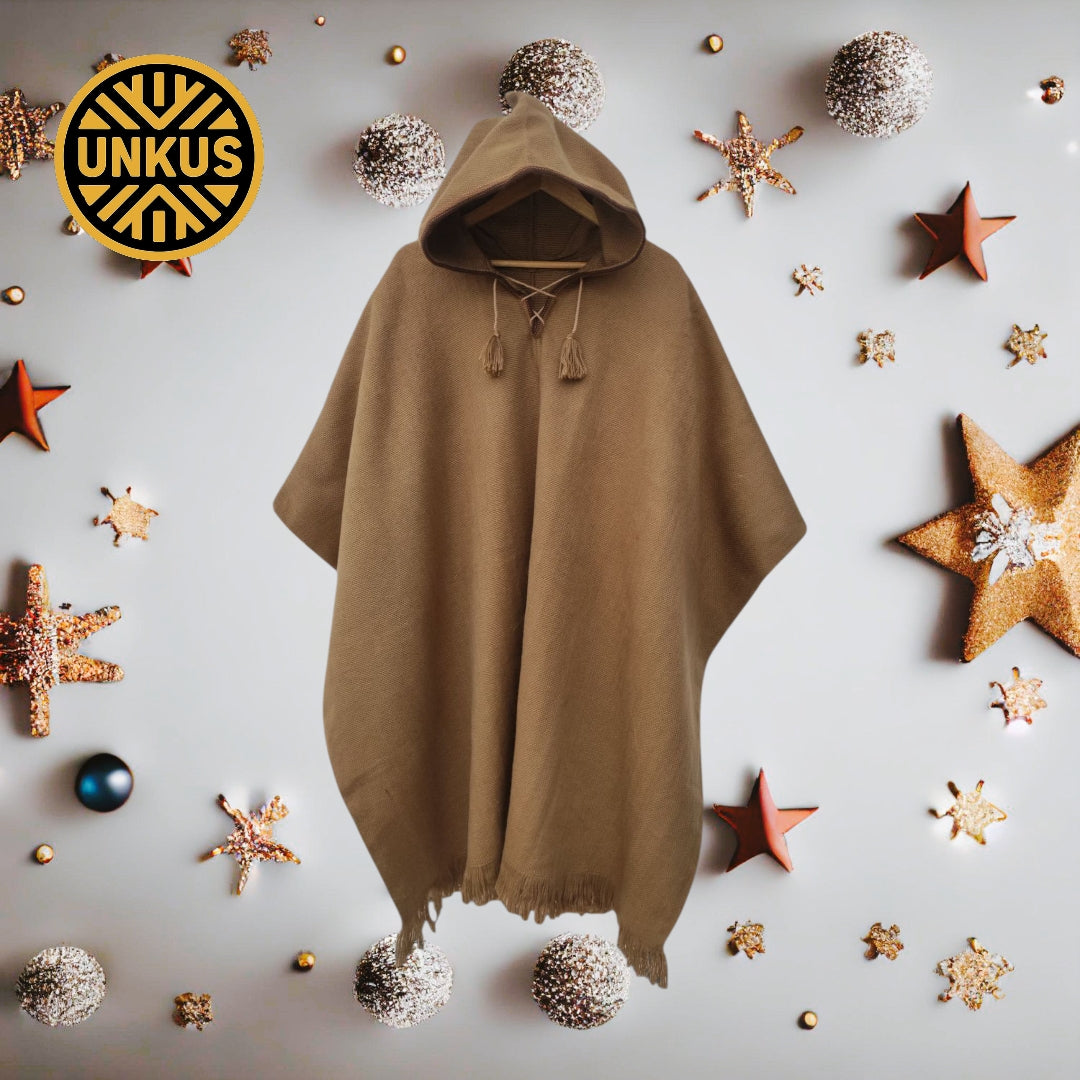 Poncho full camel alpaca