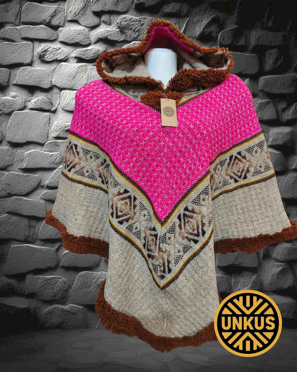 Poncho femenino 3 puntas (5 colores)