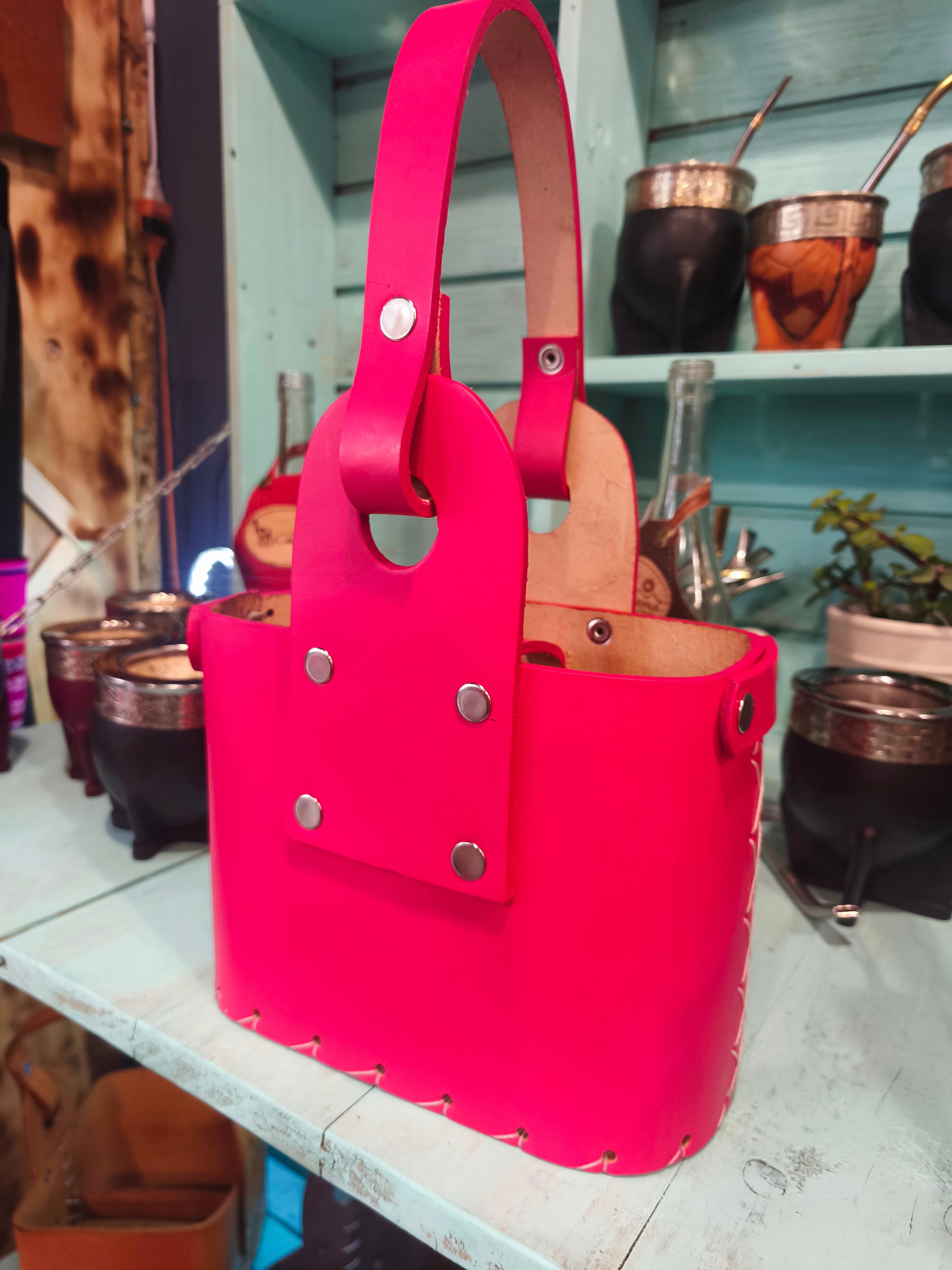 Canasto matero 100% cuero