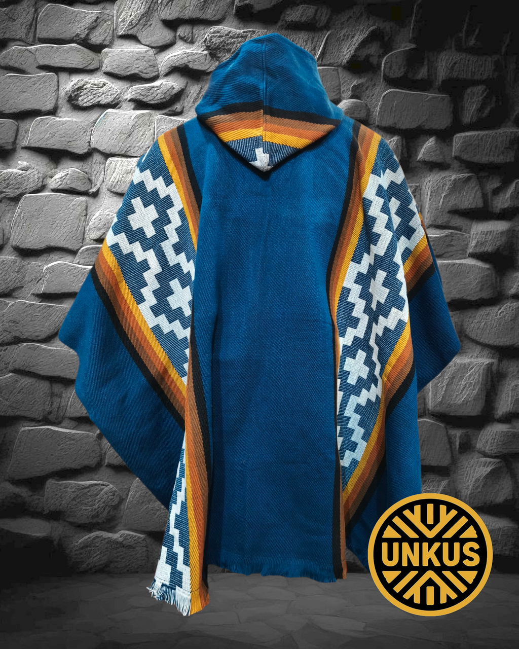 Poncho Kallfü - Colección mapuche