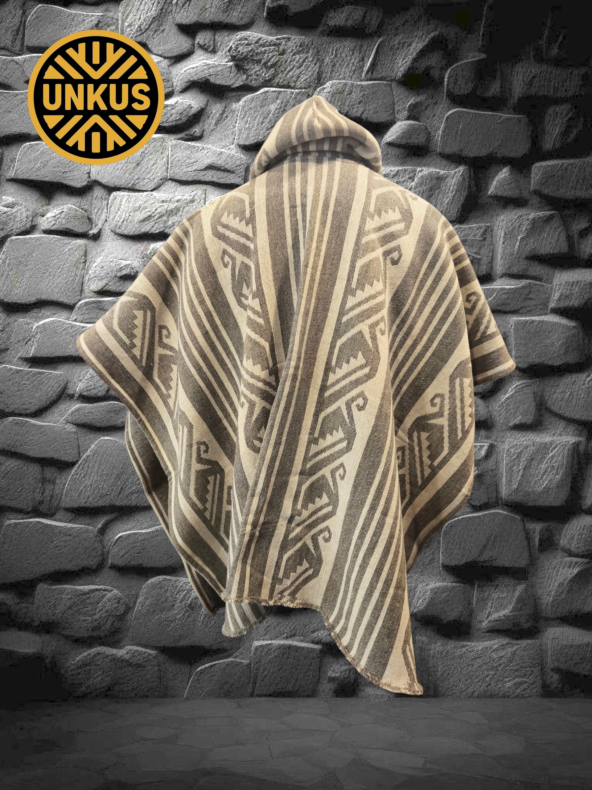 Poncho premium YAGAN (gris) con capucha