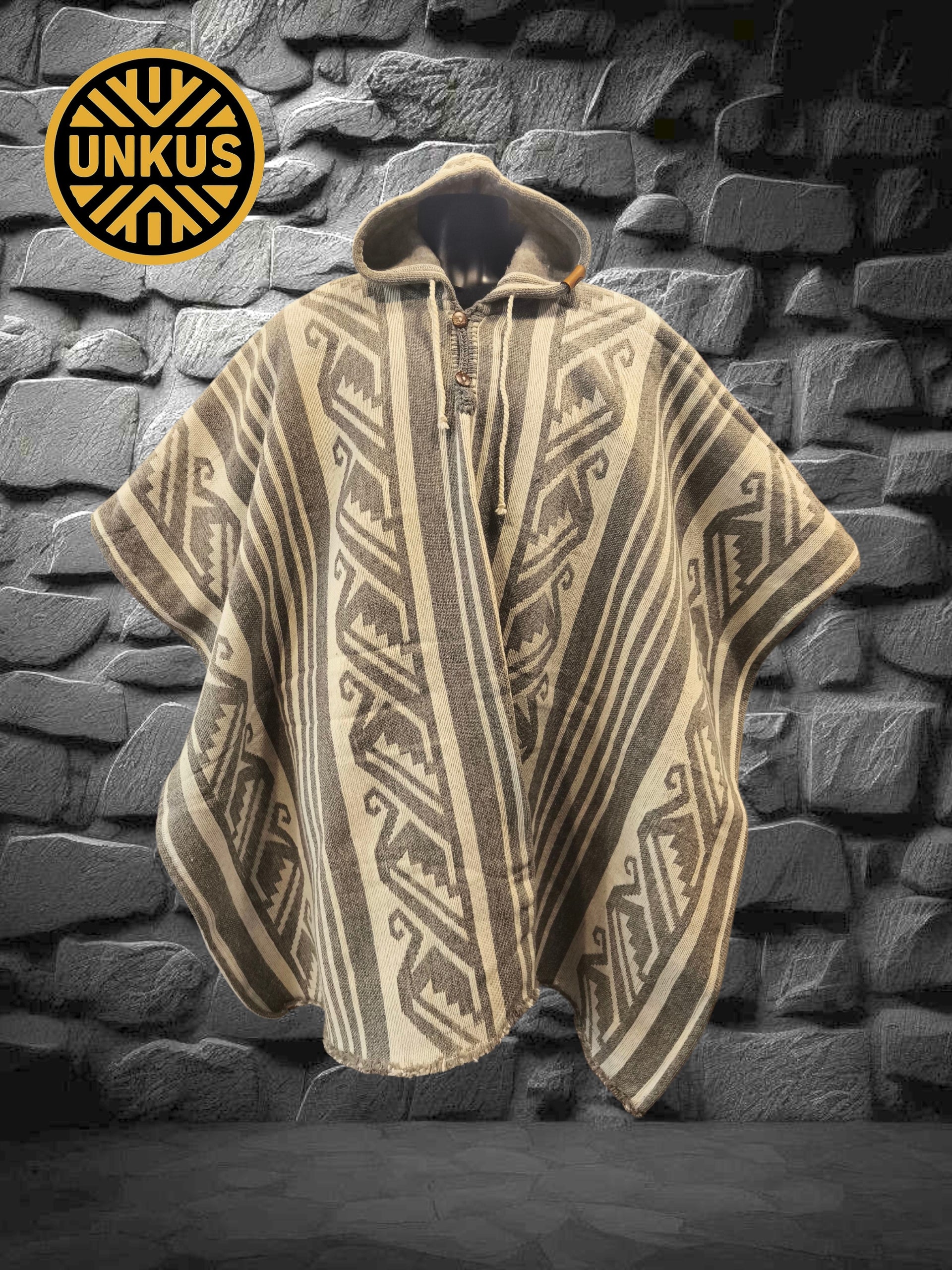 Poncho premium YAGAN (gris) con capucha