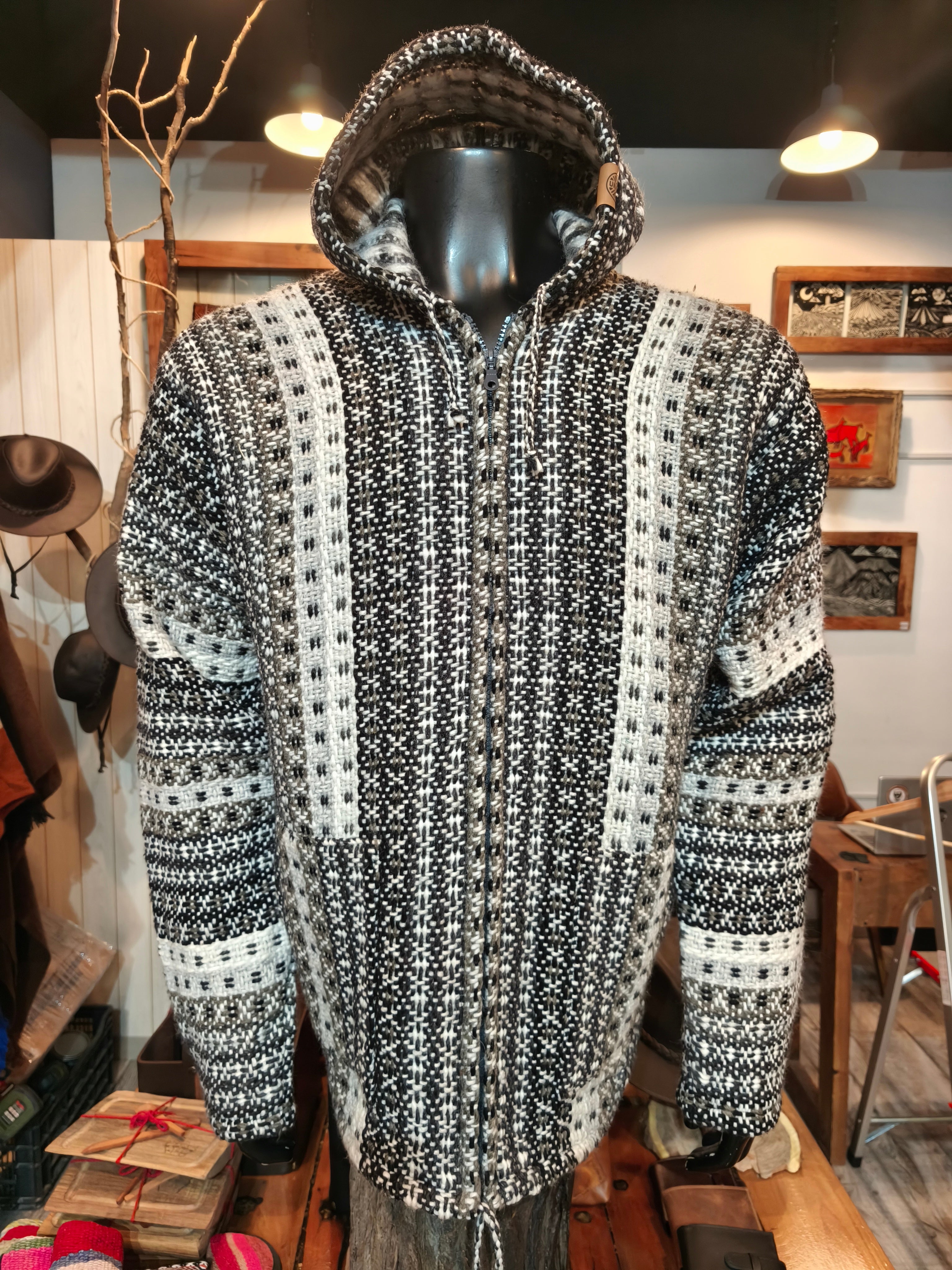 Chaleco cordillera 100% lana natural - Nieve y granito