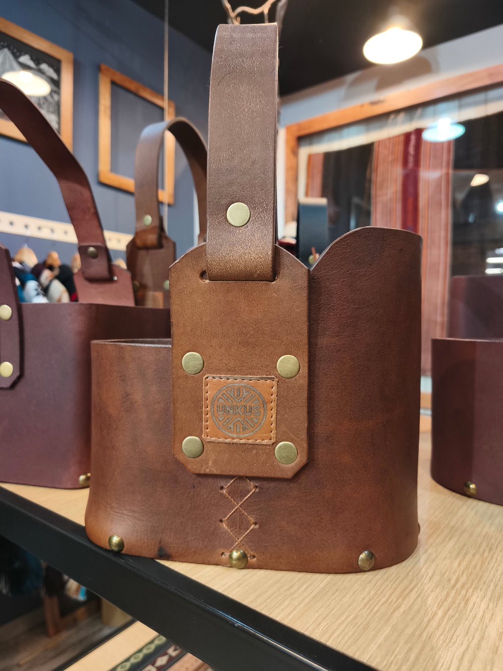 Canasta matera mini travel 100% cuero crupon.