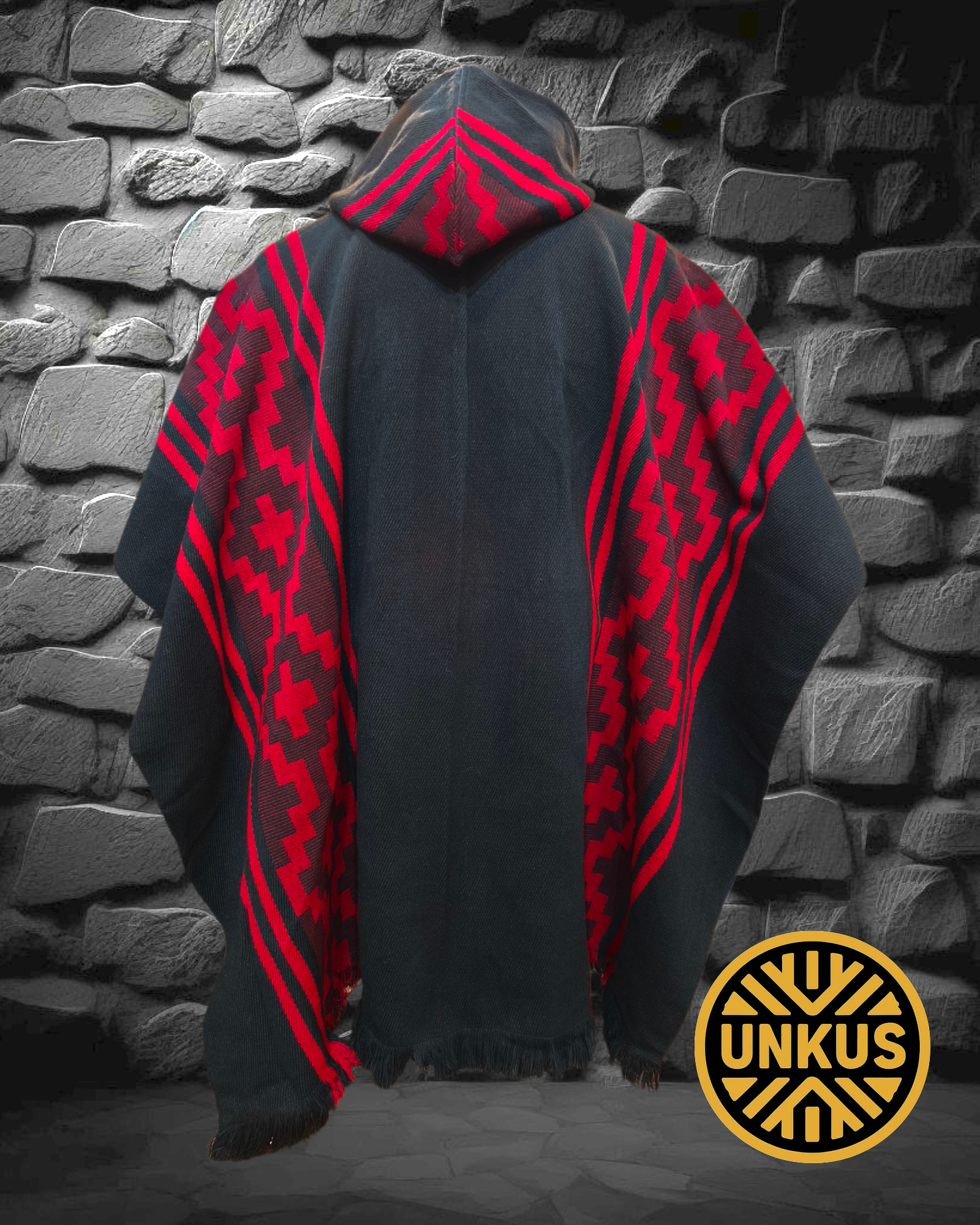 Poncho Kurü Kelü- Colección mapuche