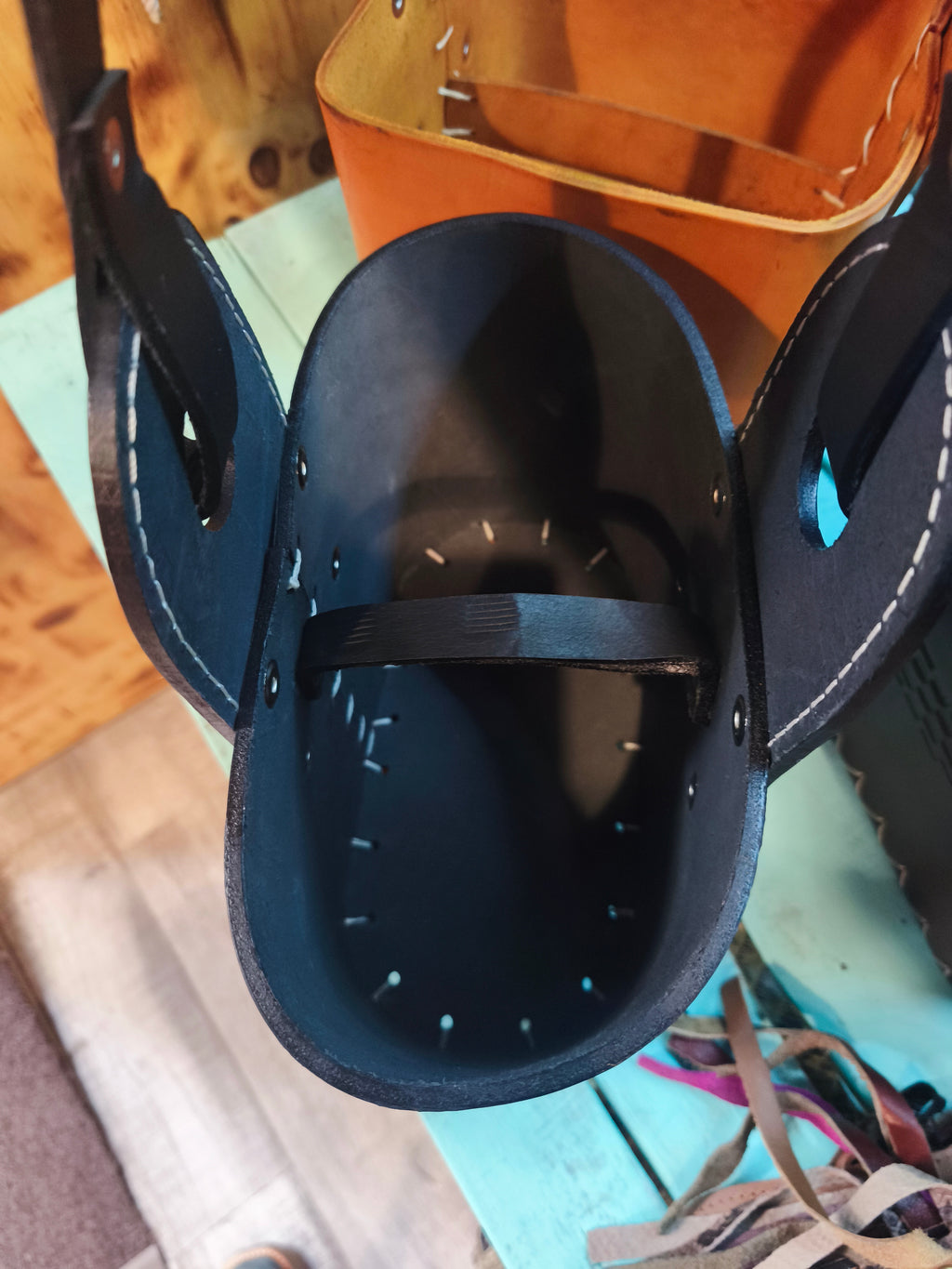 Canasto matero 100% cuero