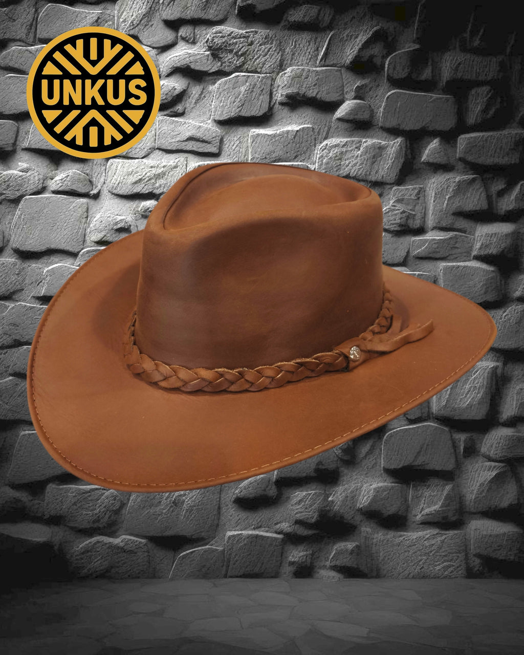 Sombrero 100% cuero Chocolate