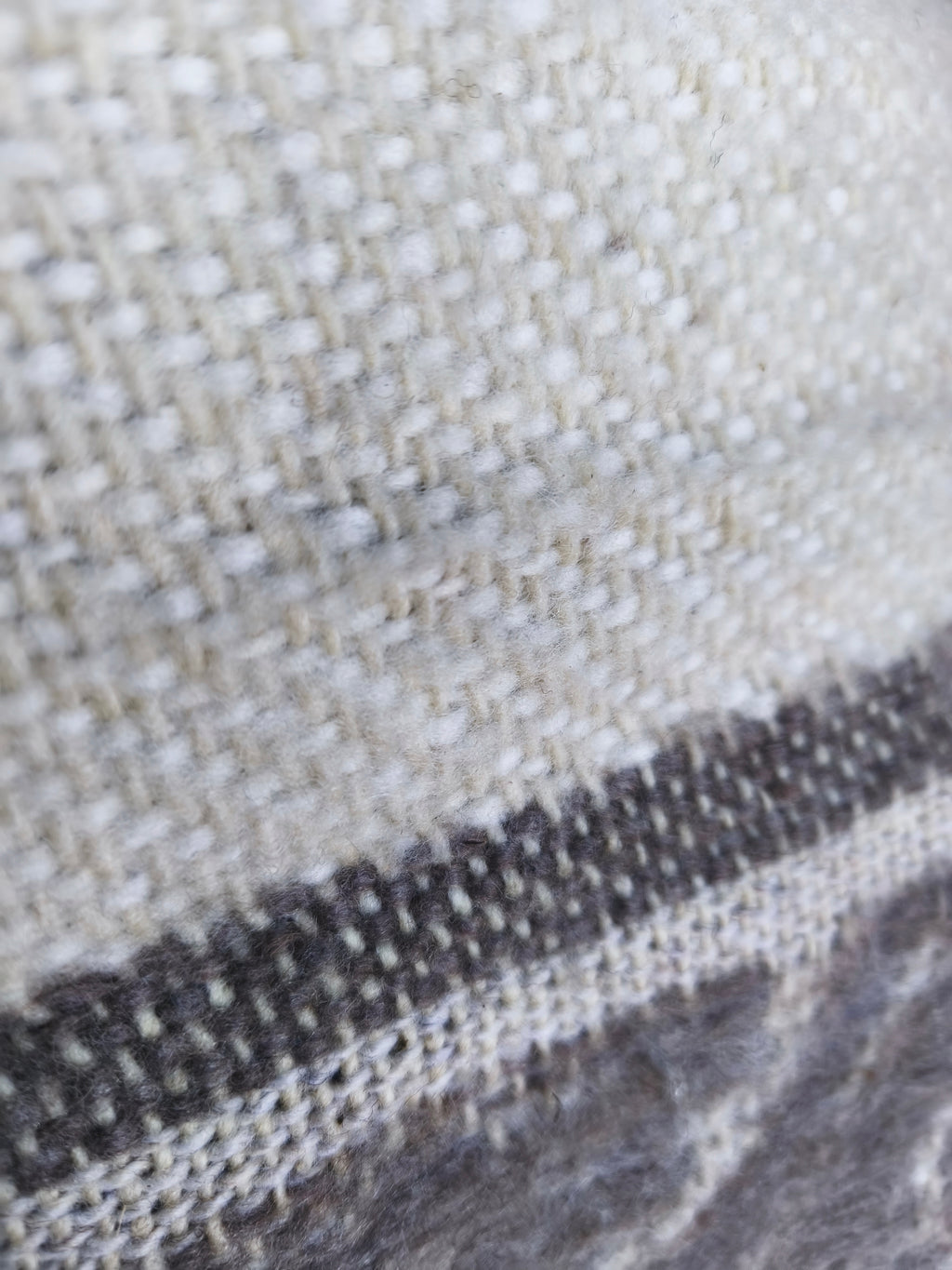 Ruana blanca 100% lana natural