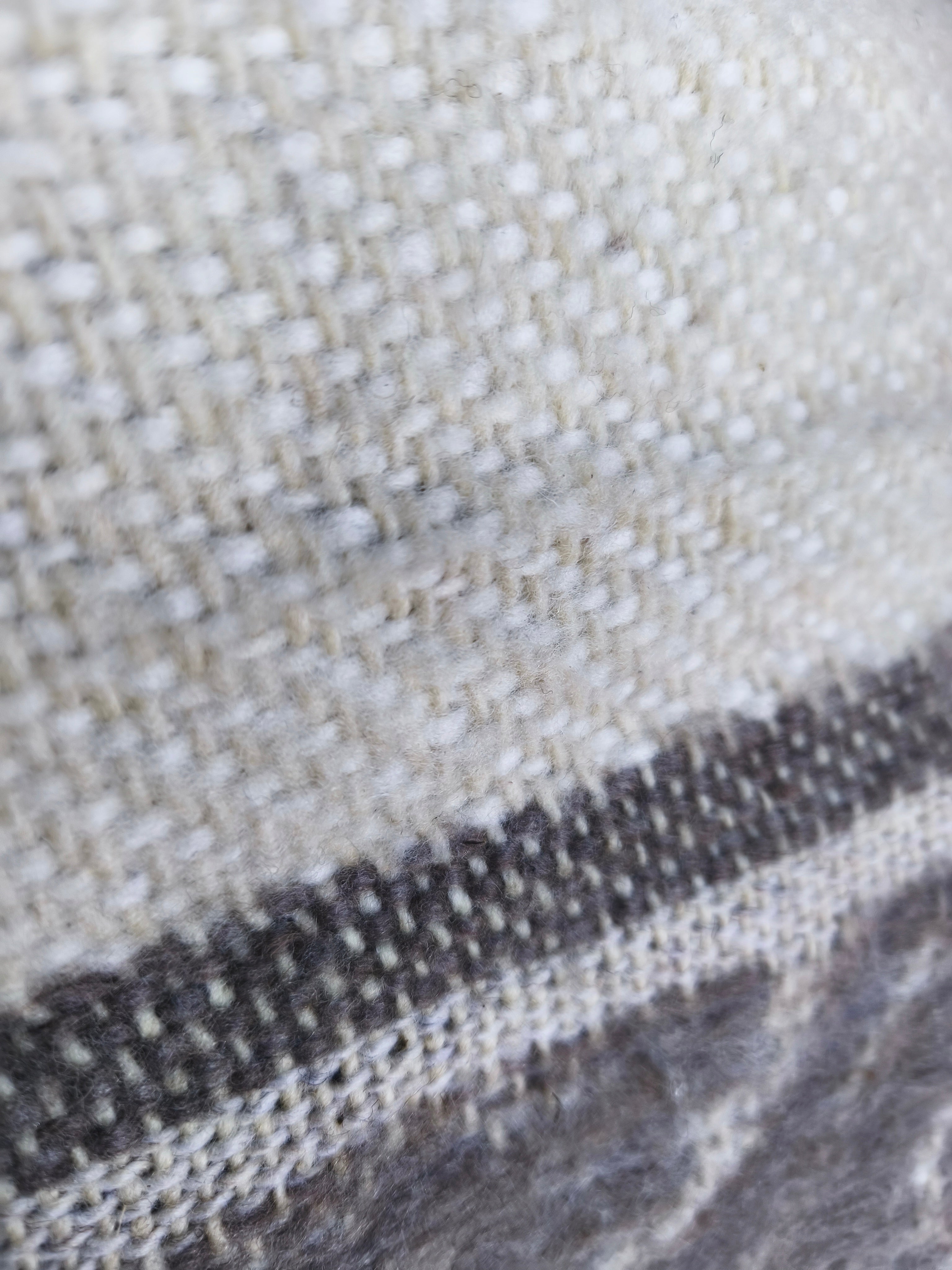 Ruana blanca 100% lana natural