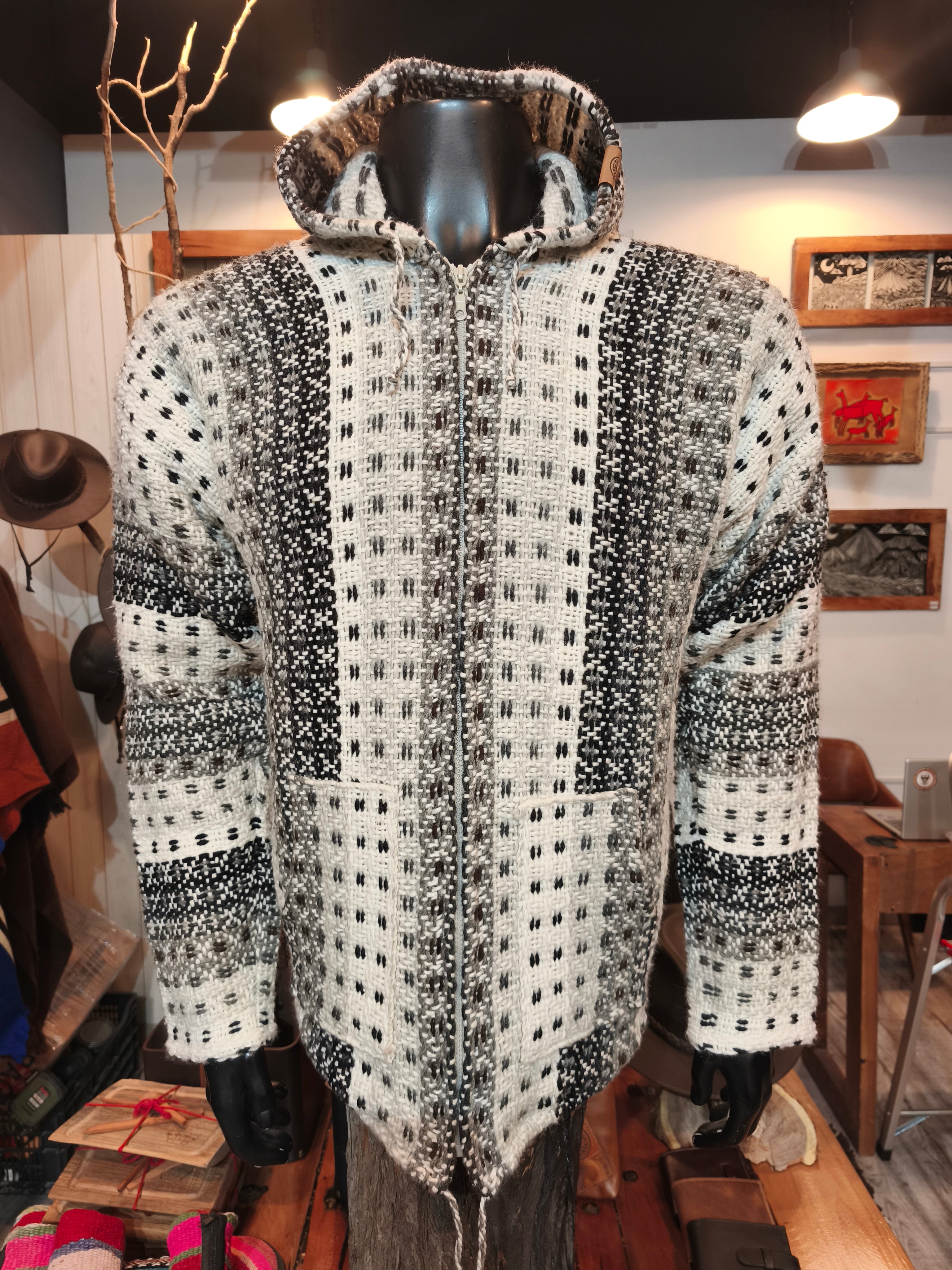 Chaleco cordillera 100% lana natural - Ceniza y nieve