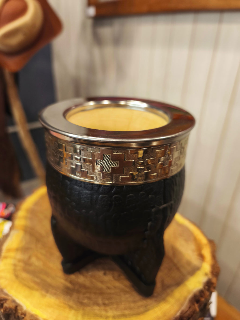 Mate imperial premium de cuero croco (calabaza)