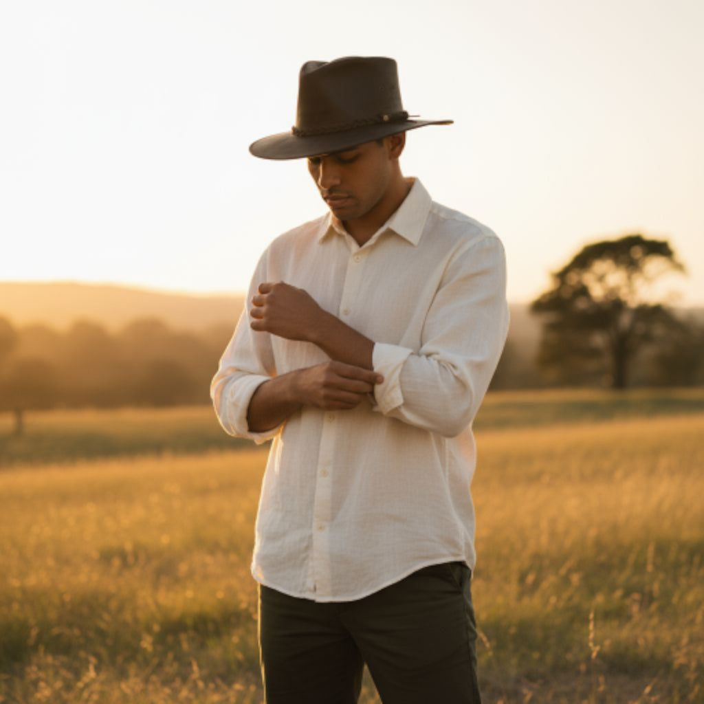 Sombrero 100% cuero negro