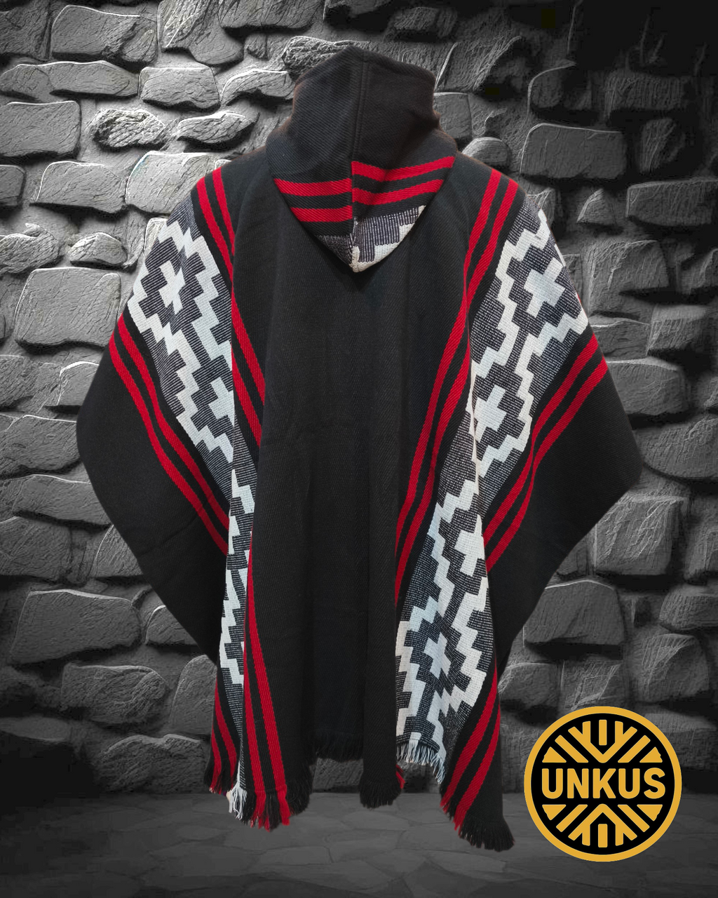 Poncho Kurü Lig - Colección mapuche