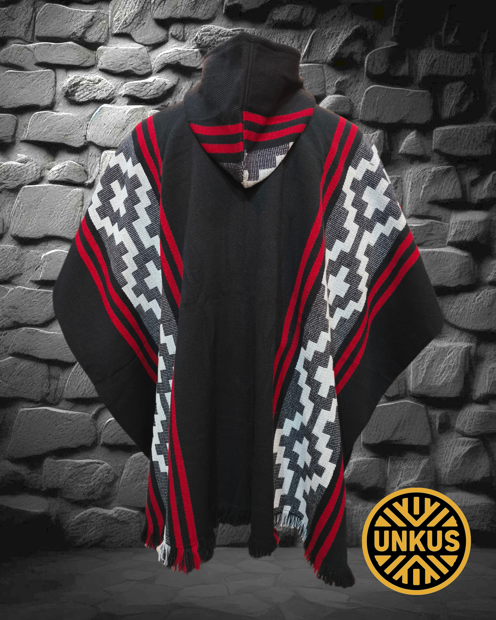 Poncho Kurü Lig - Colección mapuche