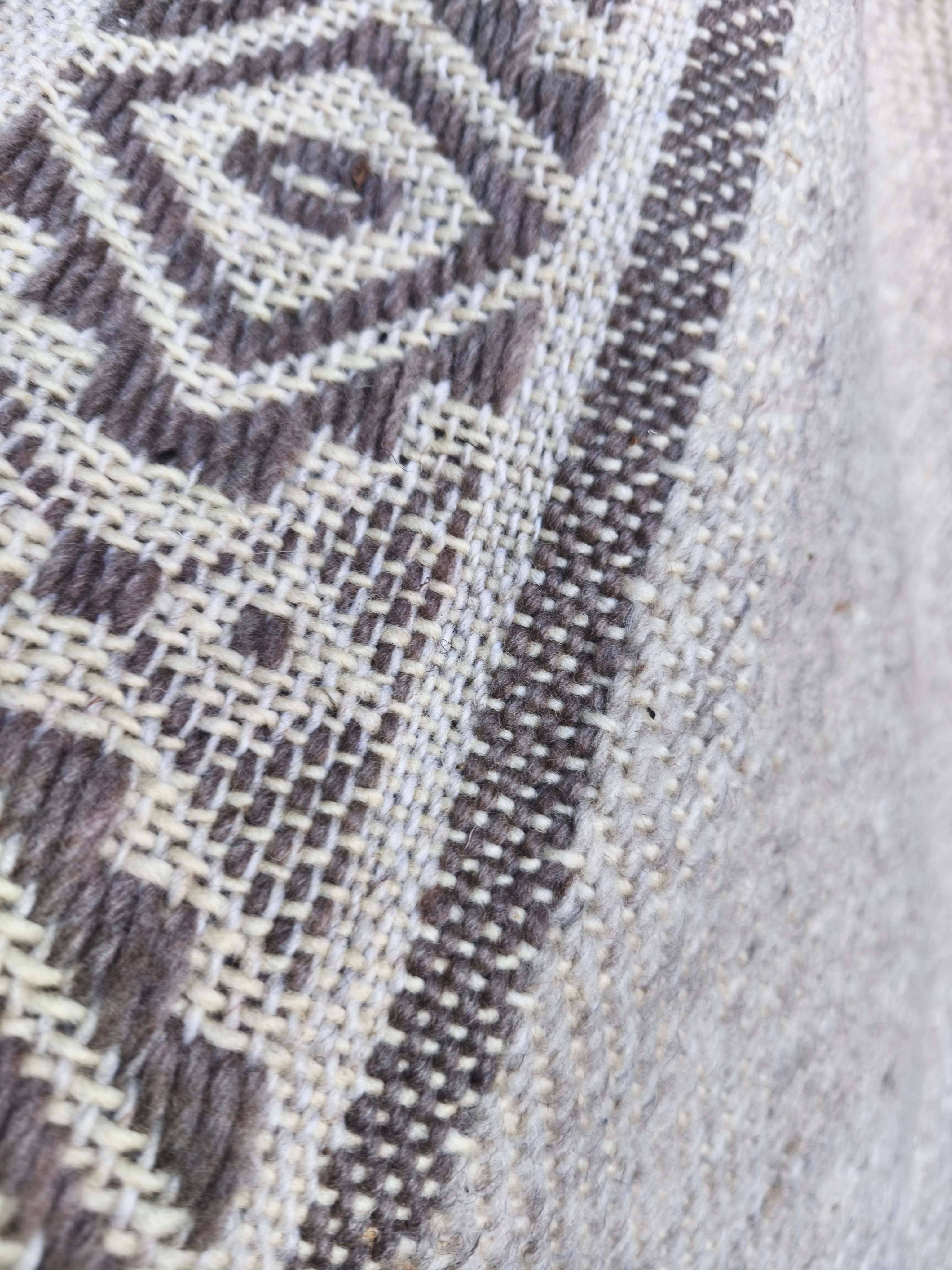 Ruana blanca 100% lana natural