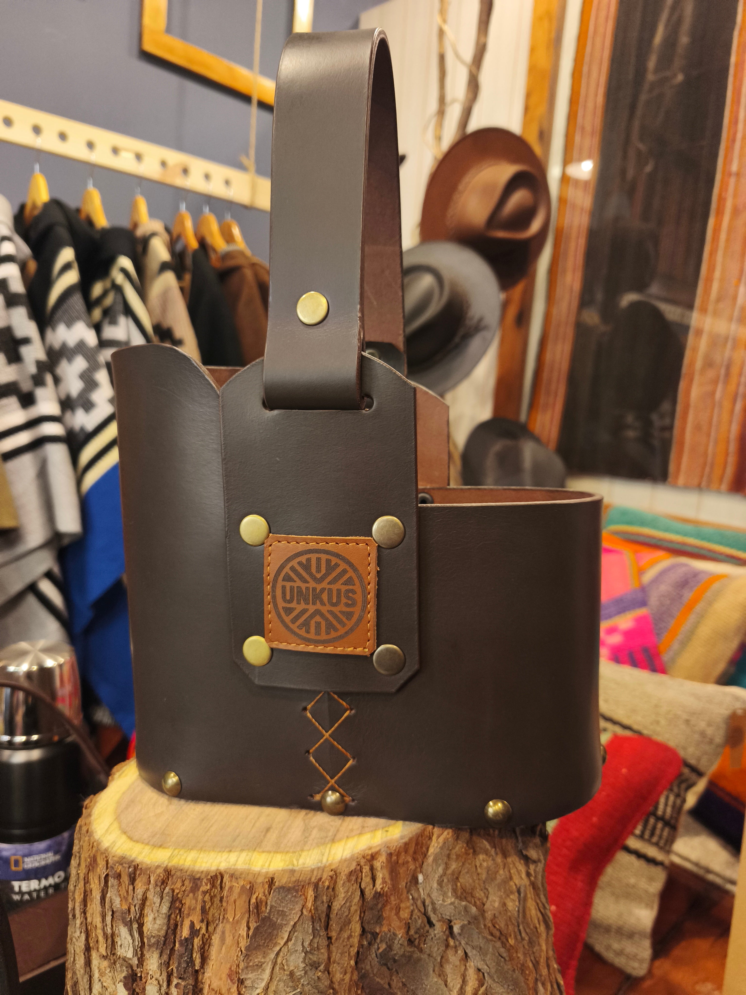Canasta matera mini travel 100% cuero crupon.