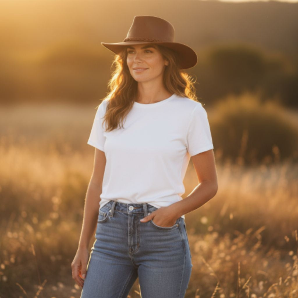 Sombrero 100% cuero Chocolate