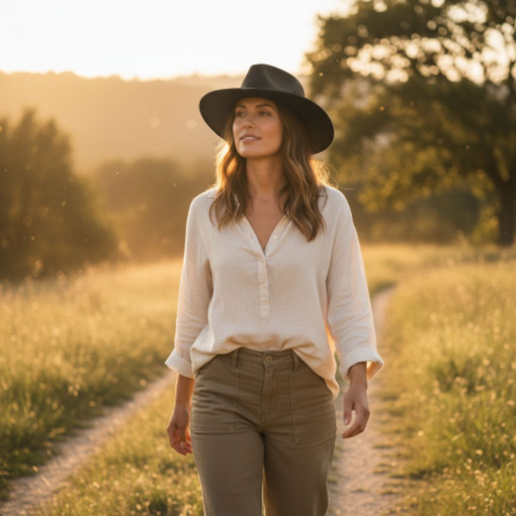 Sombrero 100% cuero negro