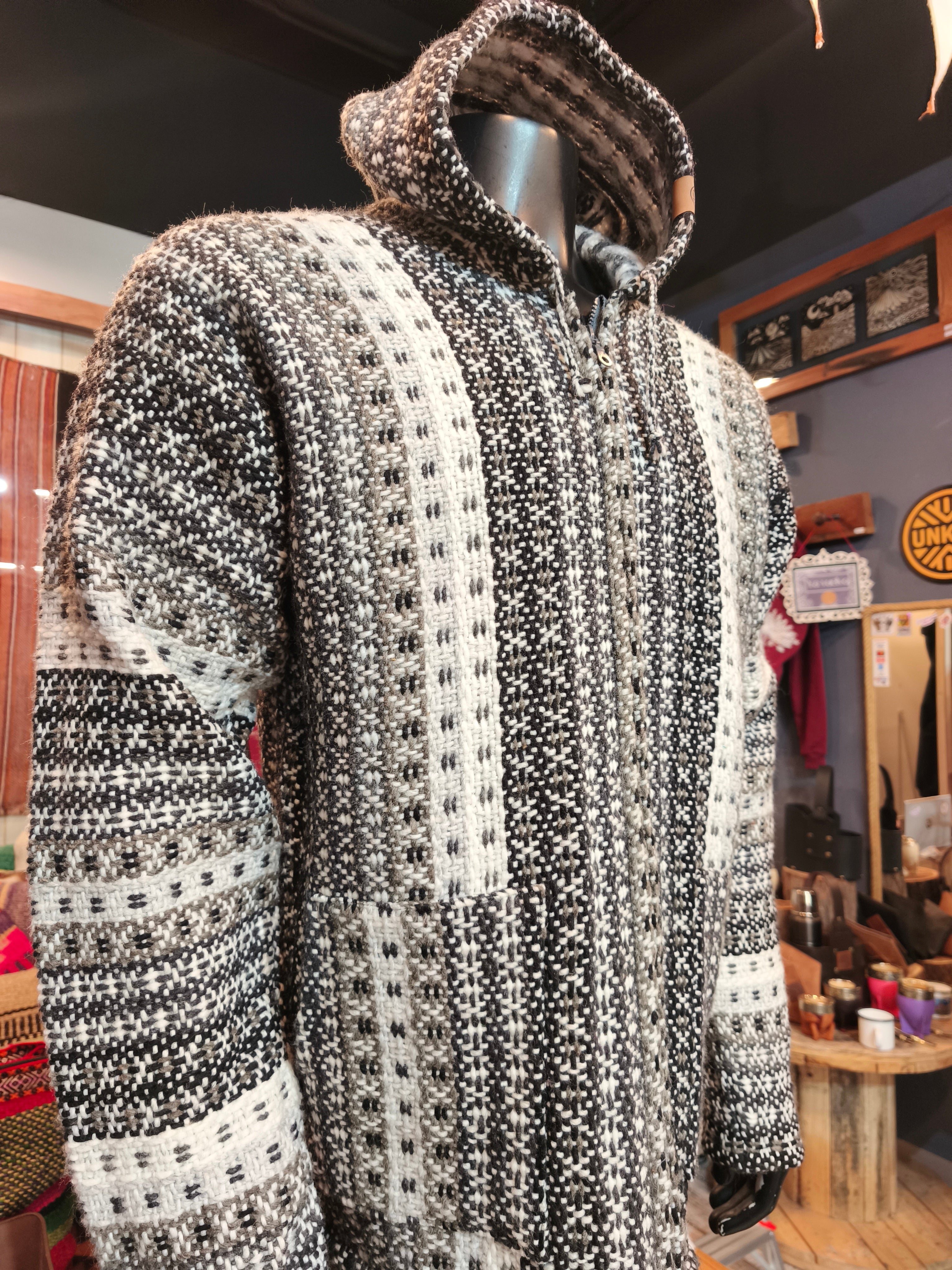 Chaleco cordillera 100% lana natural - Nieve y granito
