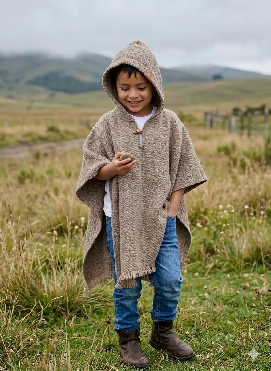 Poncho "KIDS" Beige crudo