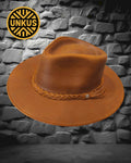 Sombrero 100% cuero tabaco