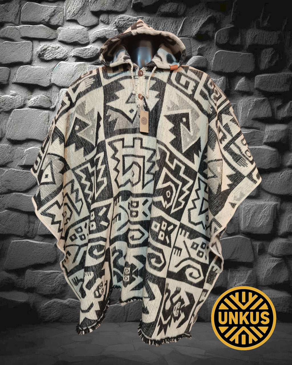 Poncho premium CHIMÚ con capucha