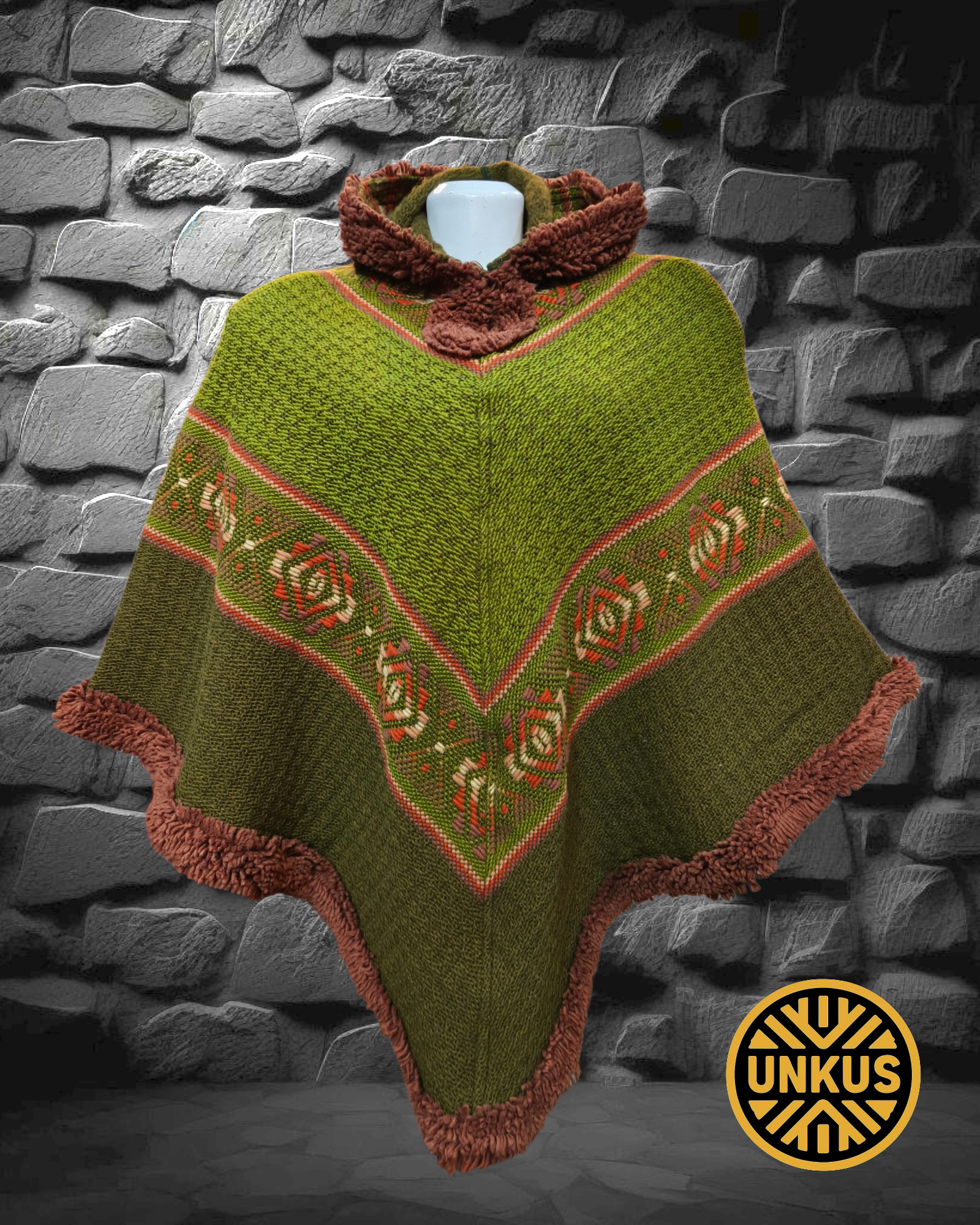 Poncho tres puntas - WARMI Musgo