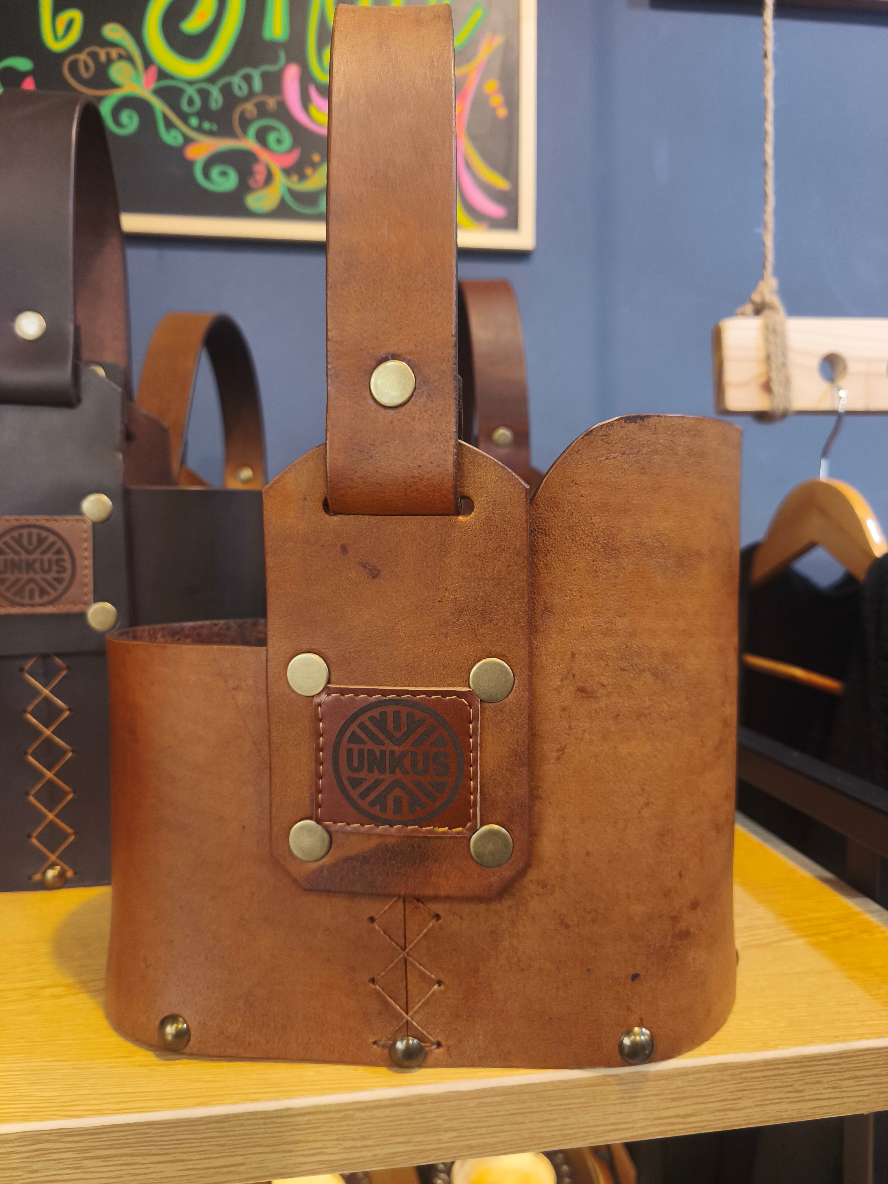 Canasta matera mini travel 100% cuero crupon.